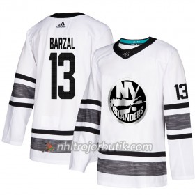 Män Ishockey New York Islanders tröja Mathew Barzal 13 Vit 2019 All-Star Adidas Authentic